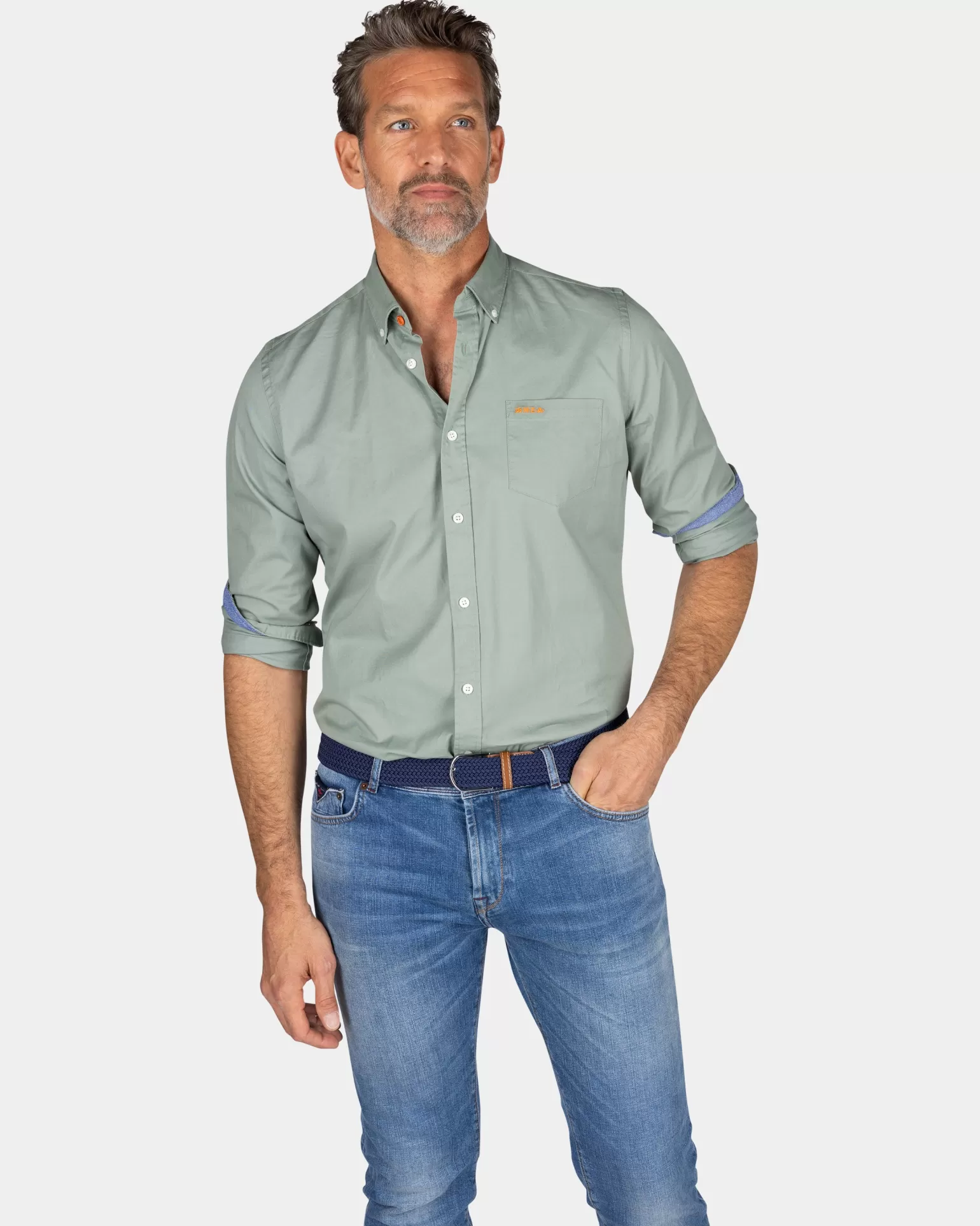 Dark Green Cotton Shirt - | NZA New Zealand Aucklanc Flash Sale