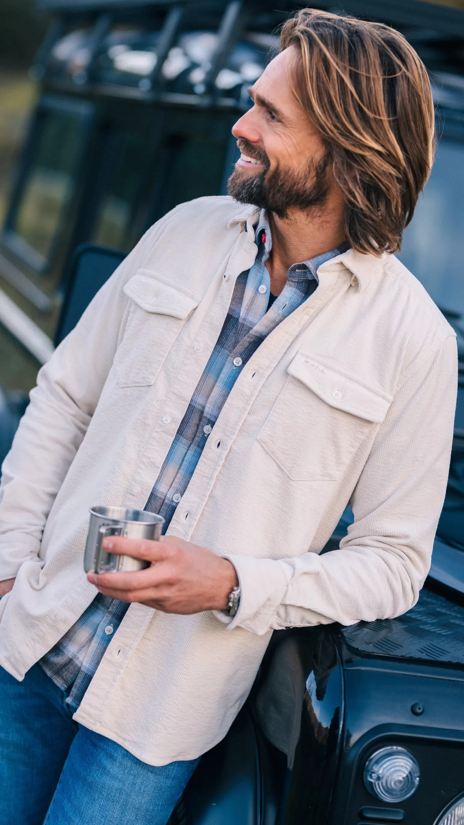 Ecru Corduroy Overshirt - | NZA New Zealand Aucklanc New