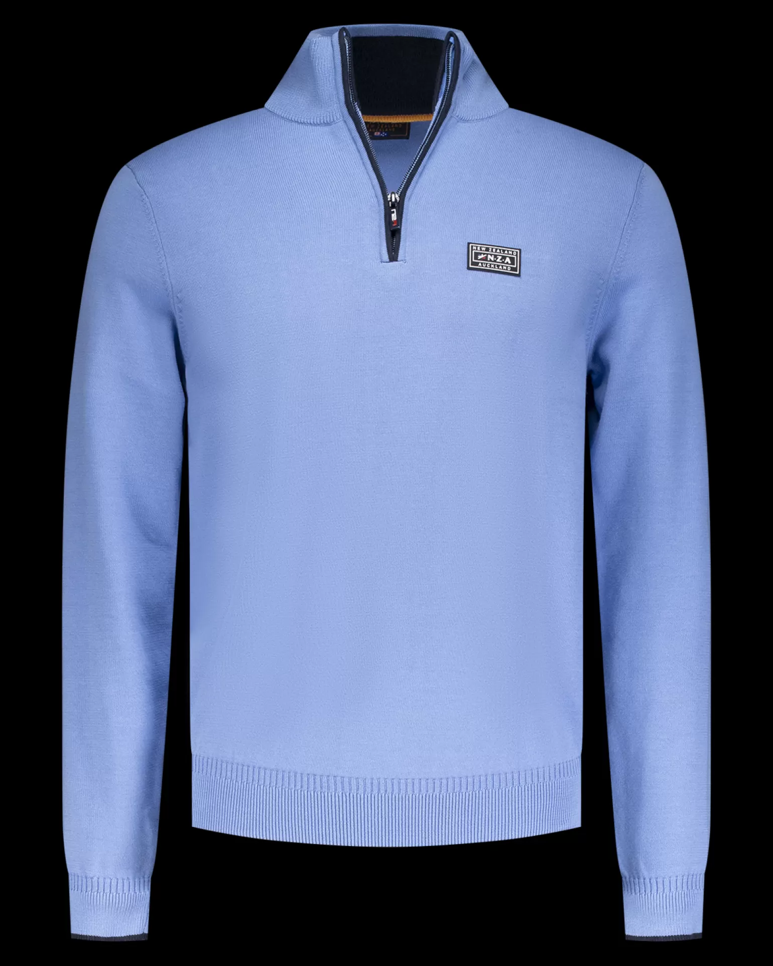 Fine-knit Blue Half-zip Sweater - | NZA New Zealand Aucklanc Flash Sale