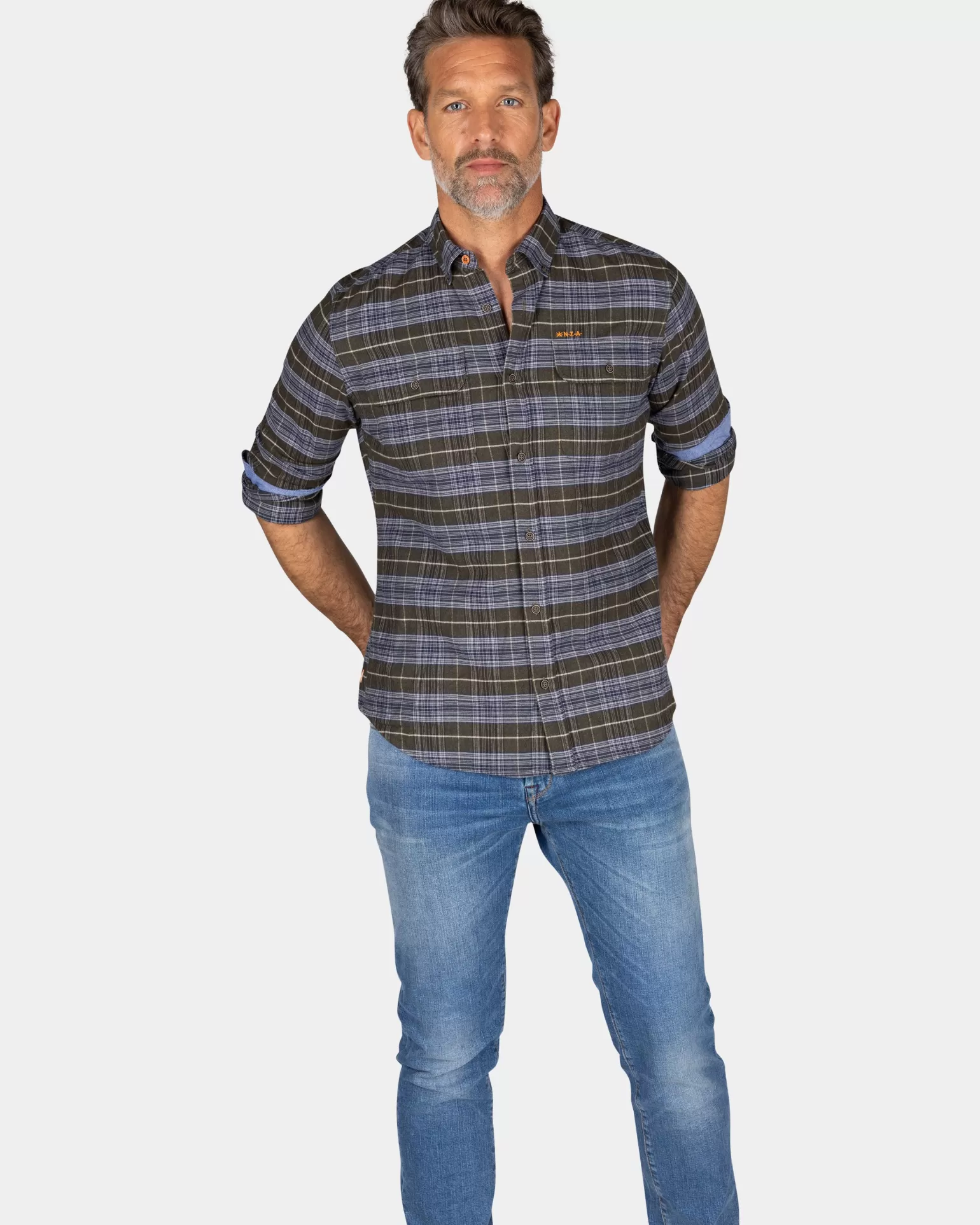 Green Grey Checked Shirt - | NZA New Zealand Aucklanc Clearance