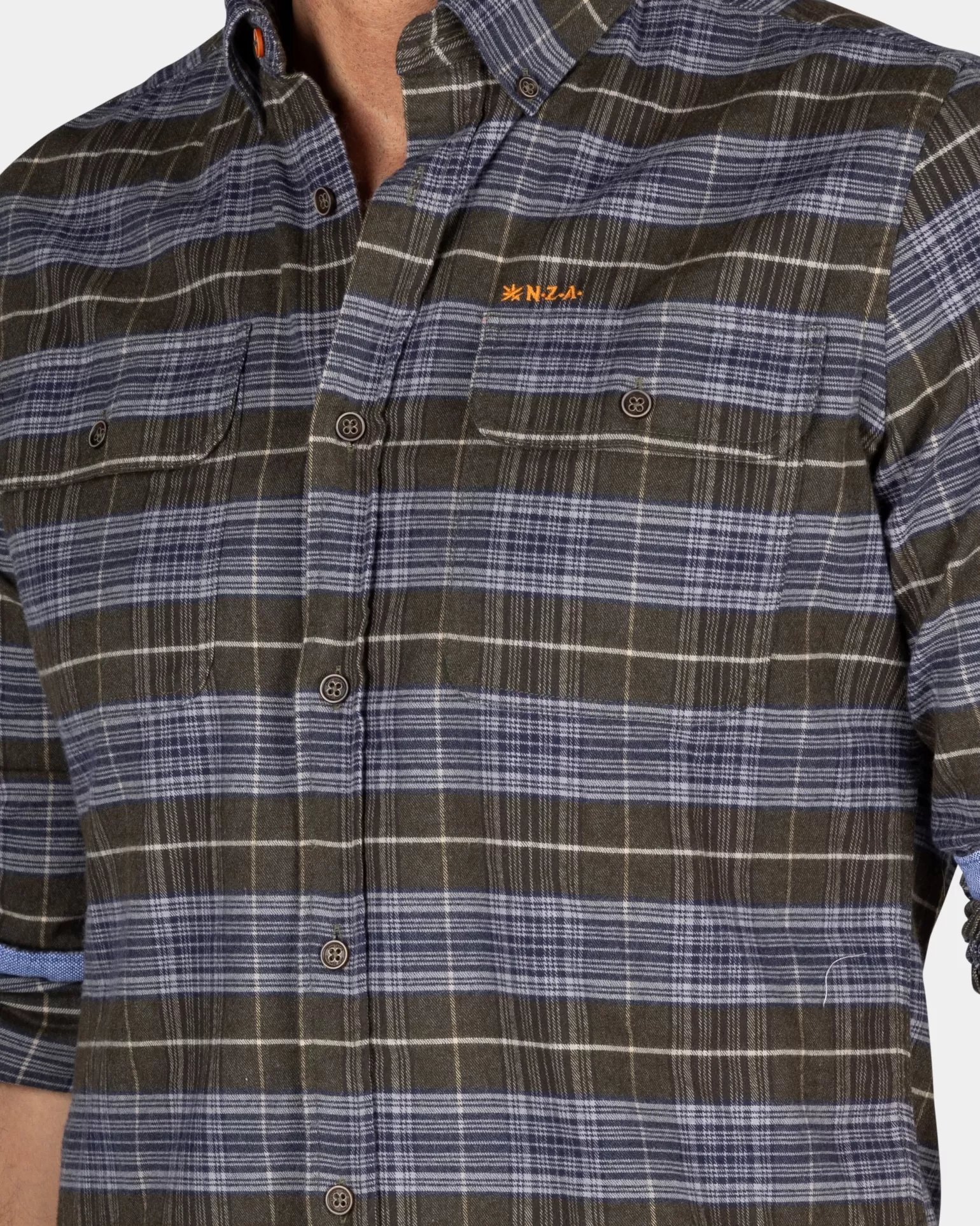 Green Grey Checked Shirt - | NZA New Zealand Aucklanc Clearance