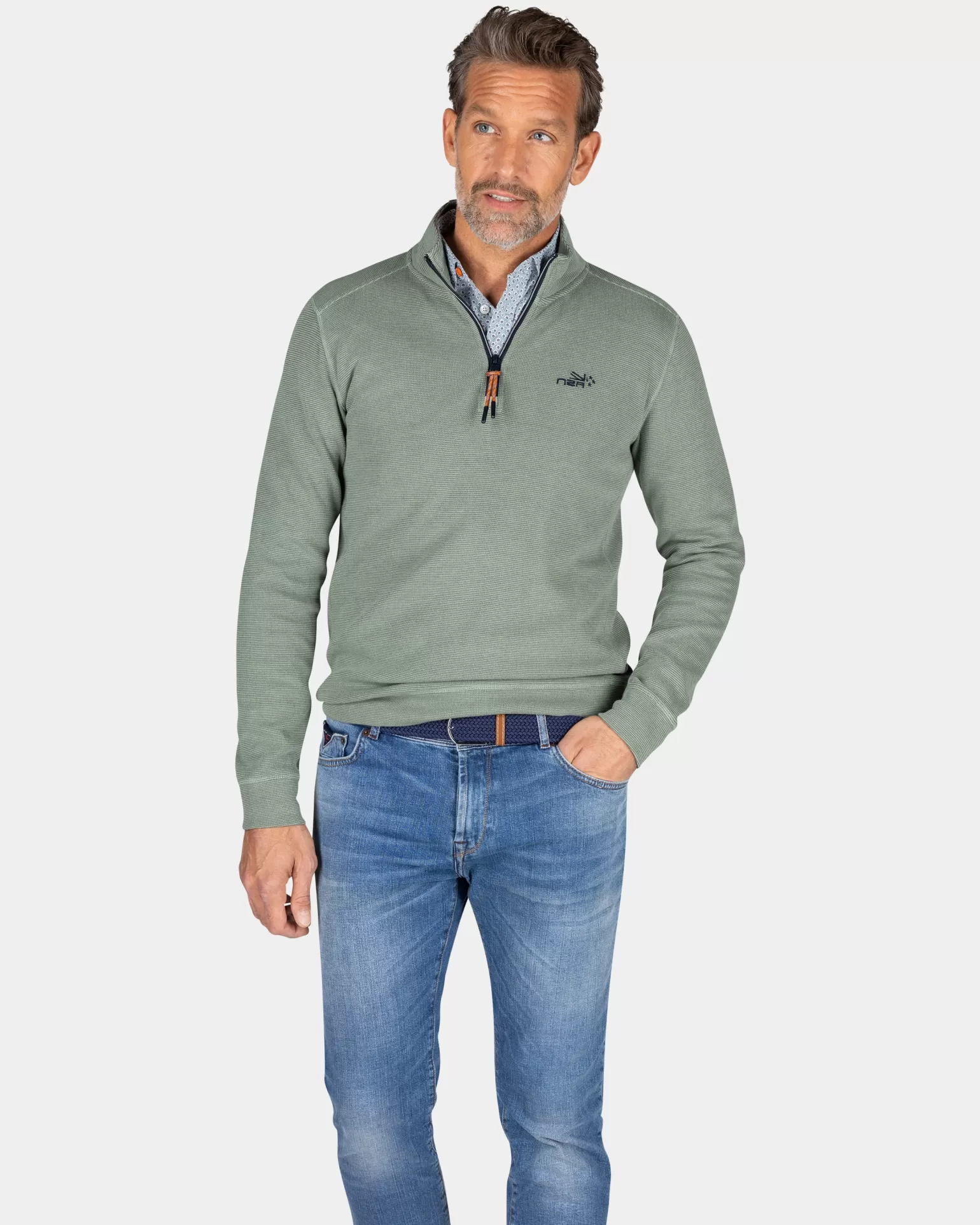 Green Half-zip Sweater - | NZA New Zealand Aucklanc Fashion