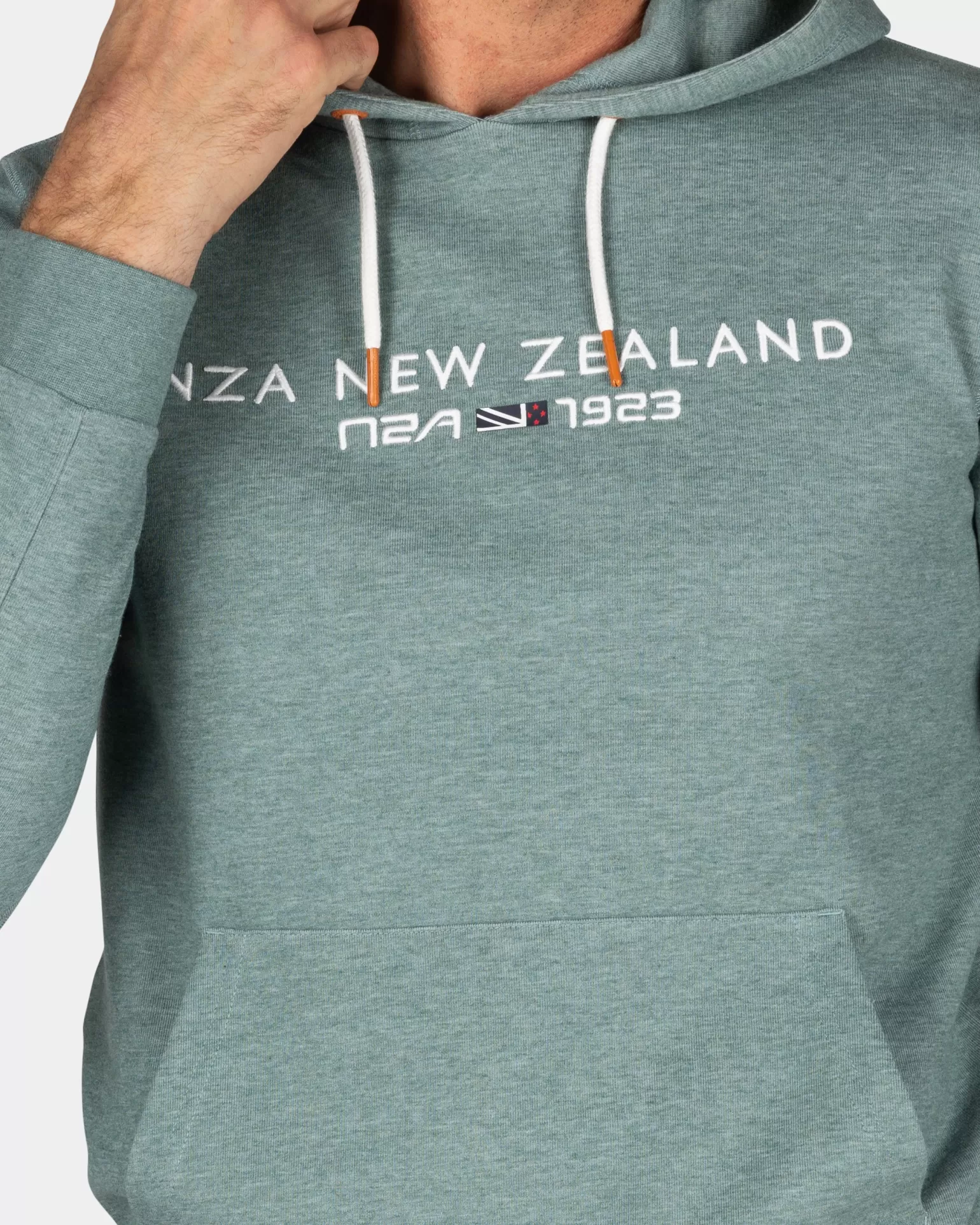 Green Hoodie With Chest Text - | NZA New Zealand Aucklanc Best Sale