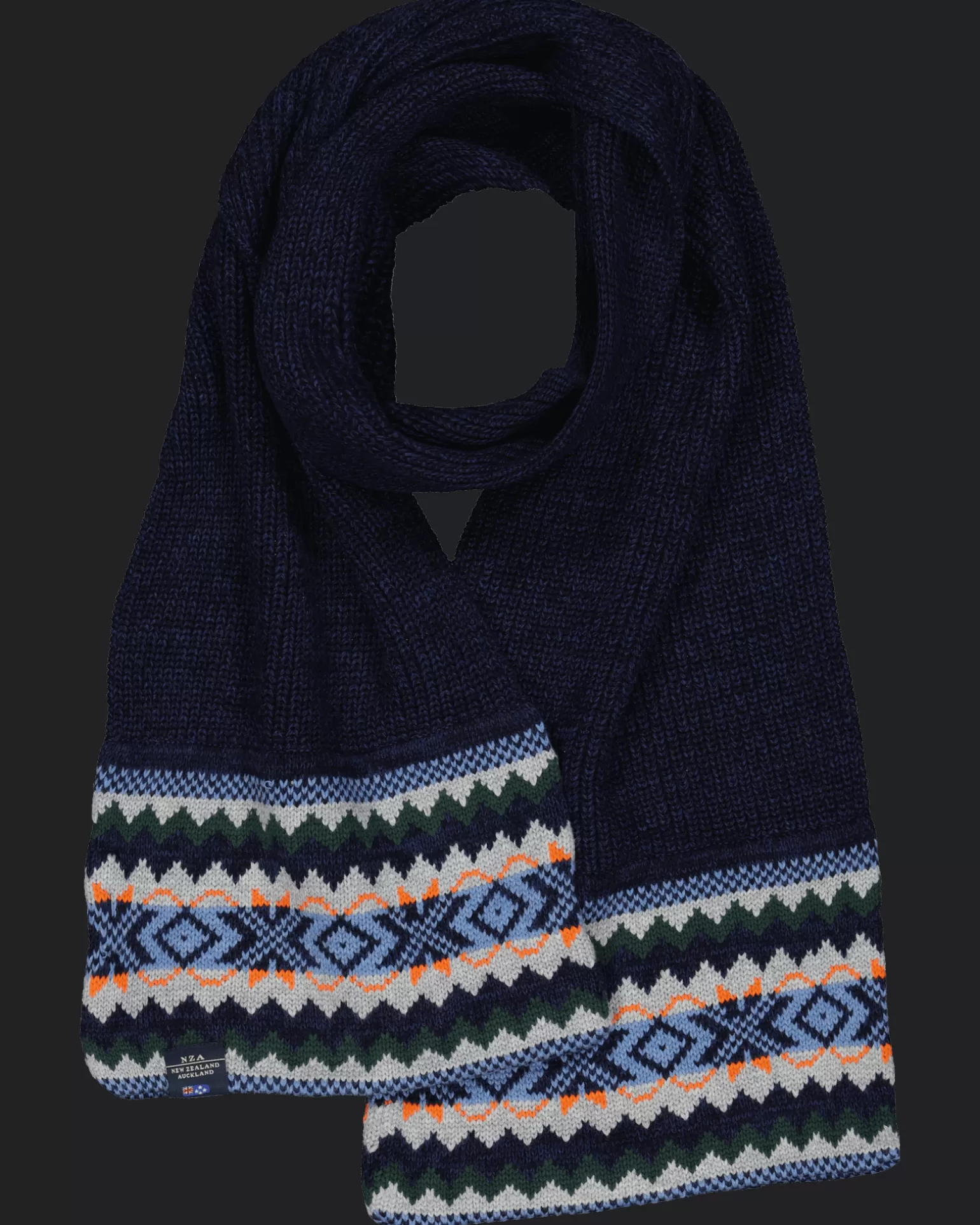 Knitted Scarf With Print - | NZA New Zealand Aucklanc Best Sale