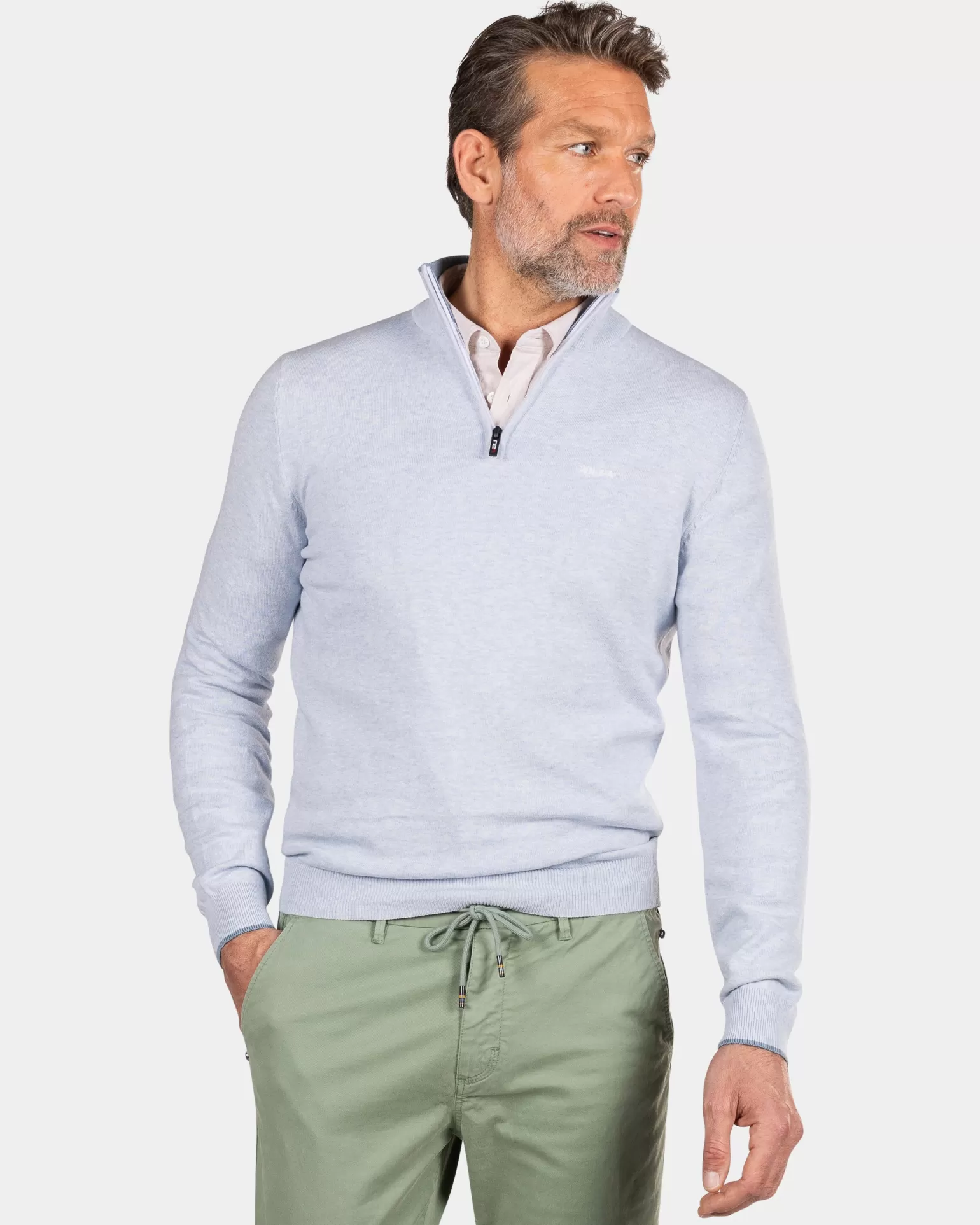 Light Blue Half Zip Pullover - | NZA New Zealand Aucklanc Outlet