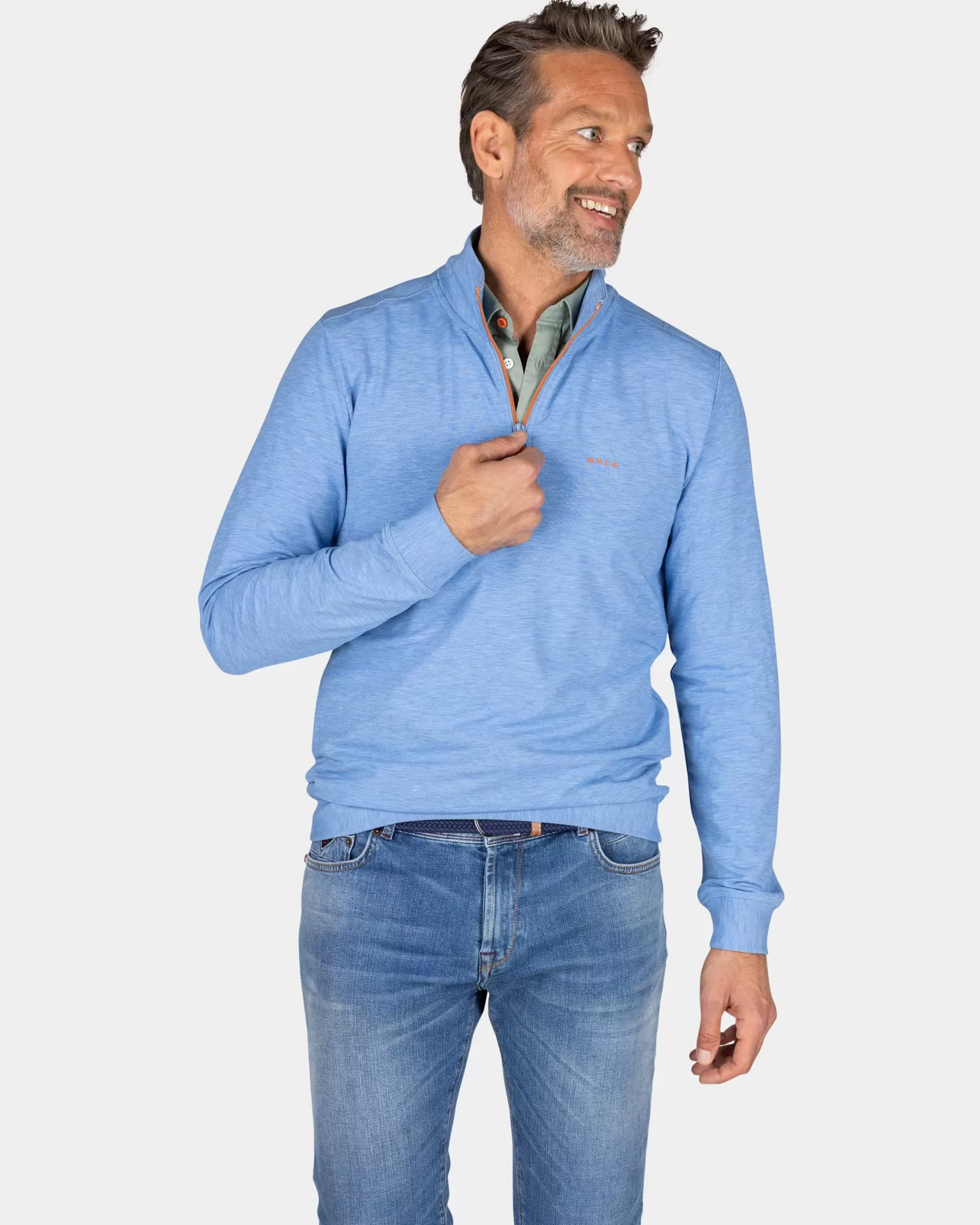 Light Blue Half-zip Sweater - | NZA New Zealand Aucklanc Best Sale