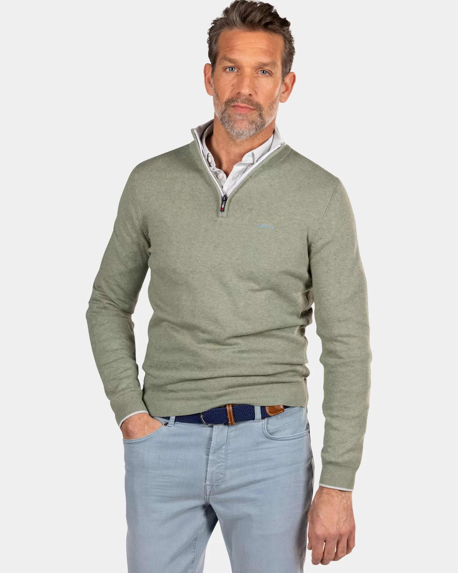 Light Green Half Zip Pullover - | NZA New Zealand Aucklanc Shop