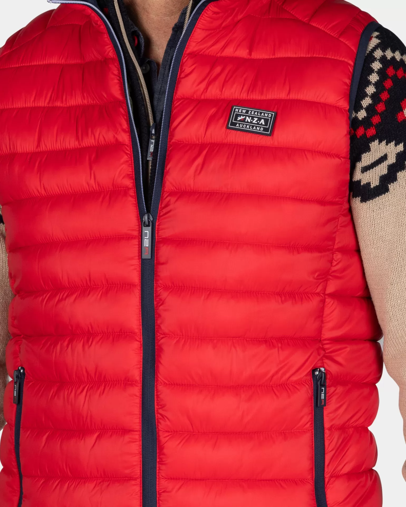 Red Padded Vest - | NZA New Zealand Aucklanc Sale