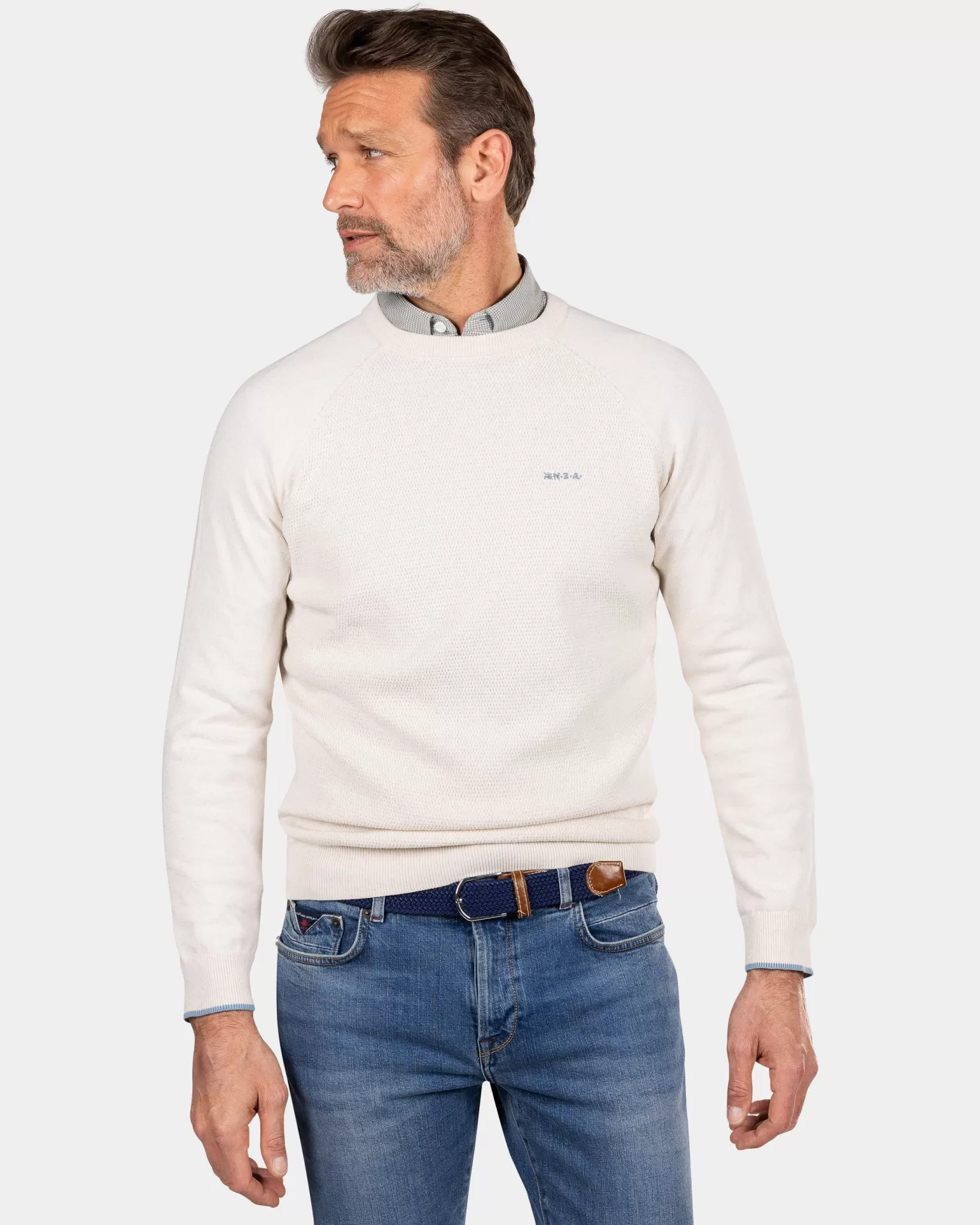 White Crew Neck Pullover - | NZA New Zealand Aucklanc Best Sale